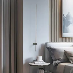 LED-væglampe SABER, olivengrøn, højde 120 cm, metal 4.000 K