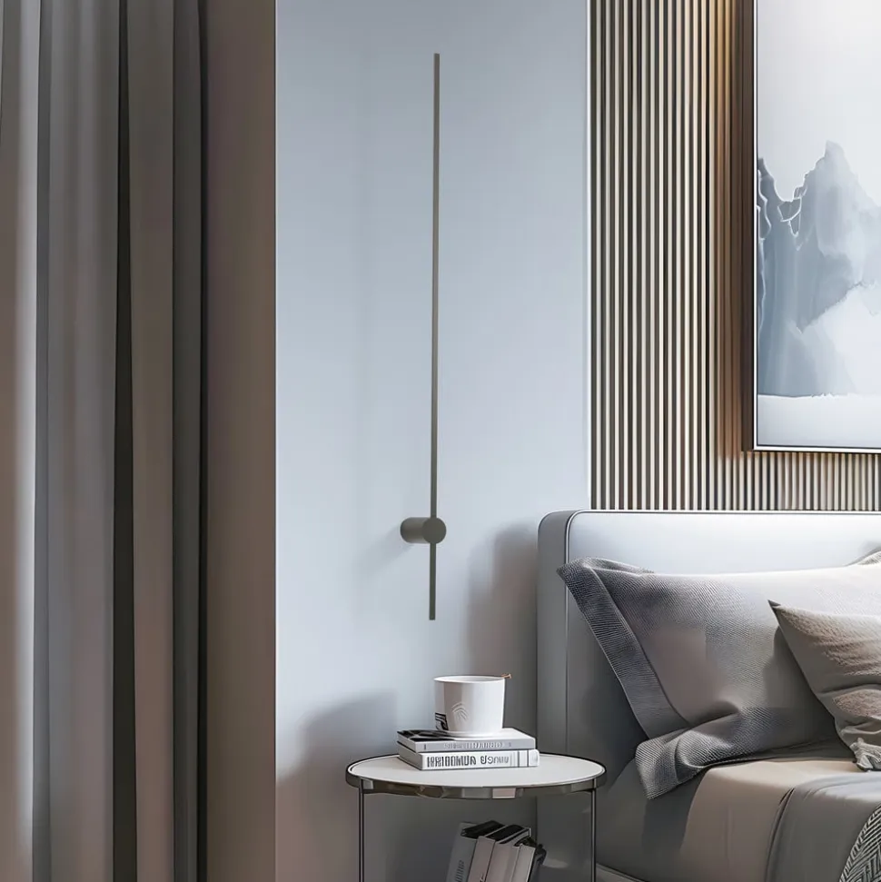 LED-væglampe SABER, olivengrøn, højde 120 cm, metal 4.000 K