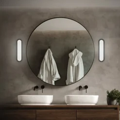 LED-væglampe til badeværelset Pil, sort, bredde 35 cm, plast