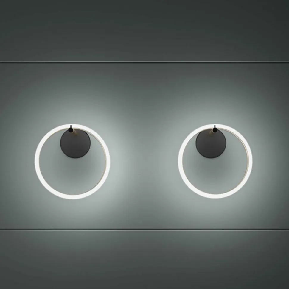 LED-væglampe Ulaop, en ring, sort