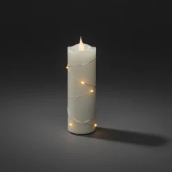 LED-vokslys creme lys farve rav 15,2 cm