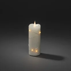 LED-vokslys creme lys farve rav 12,7 cm