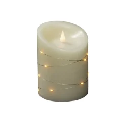 LED-vokslys creme Lysfarve rav Højde14cm