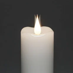 LED-vokslys creme, lysfarve ravgul, Ø 7,5 cm 2 stk