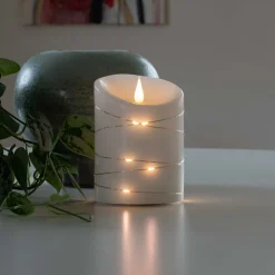 LED-vokslys hvid Lysfarve varm hvid 14 cm