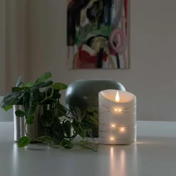 LED-vokslys hvid Lysfarve varm hvid 14 cm