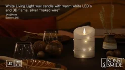 LED-vokslys hvid Lysfarve varm hvid 14 cm