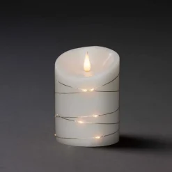 LED-vokslys hvid Lysfarve varm hvid 14 cm