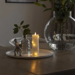 LED-vokslys hvid Lysfarve varm hvid 12,7 cm