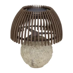 Les Jardins LED-bordlampe Alba, grå/beige, højde 41 cm