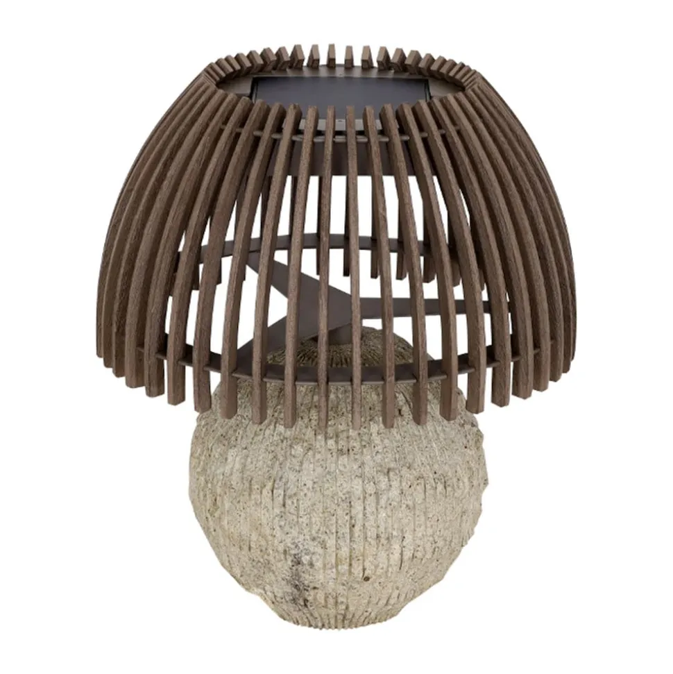 Les Jardins LED-bordlampe Alba, grå/beige, højde 41 cm