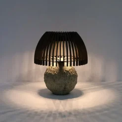 Les Jardins LED-bordlampe Alba, grå/beige, højde 41 cm