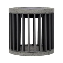 Les Jardins LED-solcellebordlampe Halo, grå, aluminium/granit