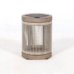 Les Jardins LED-solcellebordlampe Rop&Strip, grå/beige