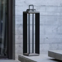 Les Jardins LED-solcellelanterne Teckalu, grå/sort, 60 cm