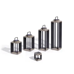 Les Jardins LED-solcellelanterne Teckalu, grå/sort, 60 cm