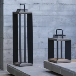 Les Jardins LED-solcellelanterne Teckalu, grå/sort, 60 cm