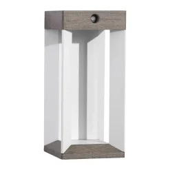 Les Jardins LED-solcellelampe Teckalu, grå/hvid, 33 cm