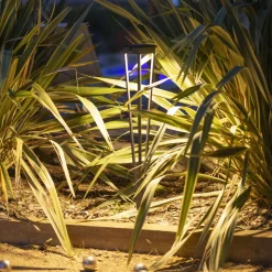 Les Jardins LED-solcellelampe Tinka, grå, 90 cm, jordspyd