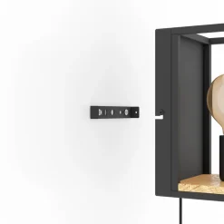 Libertad væglampe, bredde 14 cm, sort/træ, stål