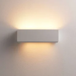 Lidby væglampe Benno, 29 cm, gips, hvid, kantet, G9