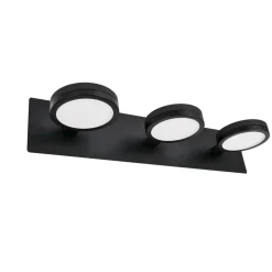 LIGHTME Aqua down LED-spejllampe 3 lyskilder sort