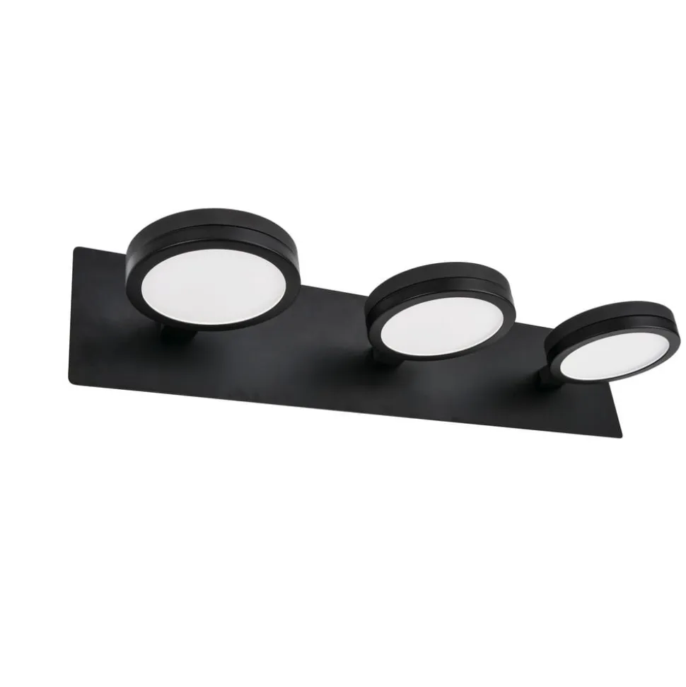 LIGHTME Aqua down LED-spejllampe 3 lyskilder sort