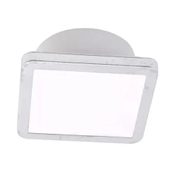 LightMe Loftslampe Aqua Uno, 11x11cm, bladssølv, IP44