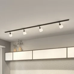 Lindby 1 lyskilde skinnesystem Linaro, E14, 4 lyskilder, sort