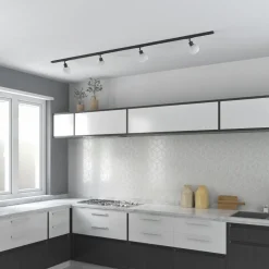 Lindby 1 lyskilde skinnesystem Linaro, E14, 4 lyskilder, sort