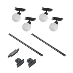Lindby 1 lyskilde skinnesystem Linaro, E14, 4 lyskilder, sort