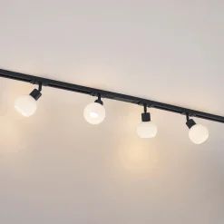 Lindby 1 lyskilde skinnesystem Linaro, E14, 4 lyskilder, sort