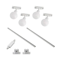 Lindby 1 lyskilde skinnesystem Linaro, E14, 4 lyskilder, hvid