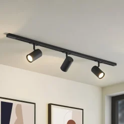 Lindby 1 lyskilde skinnesystem Linaro, GU10, 3 lyskilder, sort