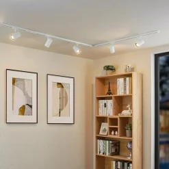 Lindby 1 lyskilde skinnesystem Linaro, GU10, 5 lyskilder, hvid