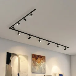 Lindby 1 lyskilde skinnesystem Linaro, GU10, 10 lyskilder sort