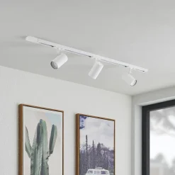 Lindby 1 lyskilde skinnesystem Linaro, GU10, 3 lyskilder, hvid