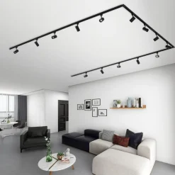 Lindby 1 skinnesystem Linaro, GU10, 14-lys sort