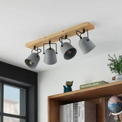 Lindby Adalin loftlampe, 4 lyskilder, grå