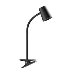 Lindby Ailina LED-bordlampe, klemmefod, sort