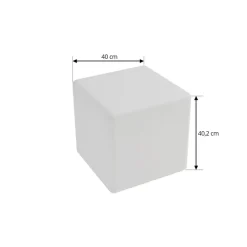 Lindby Akku-LED-udendørslampe Cubara, RGB, terning, plast