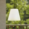 Lindby Alaida udendørs hængelampe, kegleform, hvid