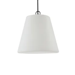 Lindby Alaida udendørs hængelampe, kegleform, hvid