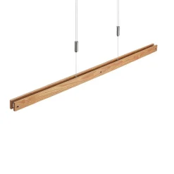 Lindby Alimara LED-hængelampe i træ, træ, længde 138 cm