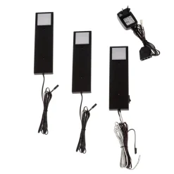 Lindby Amaryll LED-underskabsbelysning, sæt med 3, sort