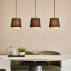 Lindby Ananya hængelampe af jern og træ, 3 lyskilder