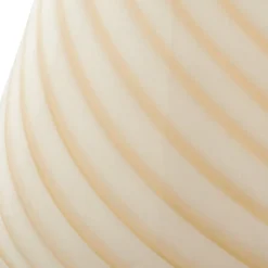 Lindby Andriana bordlampe, gul/hvid, glas, Ø 15 cm