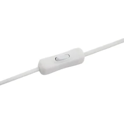 Lindby Andriana bordlampe, gul/hvid, glas, Ø 15 cm