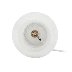 Lindby Andriana bordlampe, gul/hvid, glas, Ø 15 cm