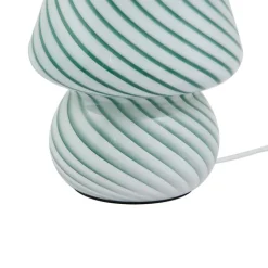 Lindby Andriana bordlampe, grøn/hvid, glas, Ø 15 cm